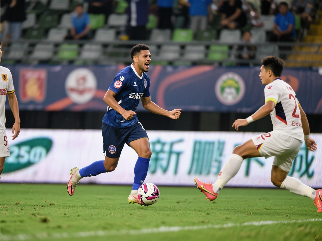 比赛一开始，云南玉昆队就展现了强大的进攻